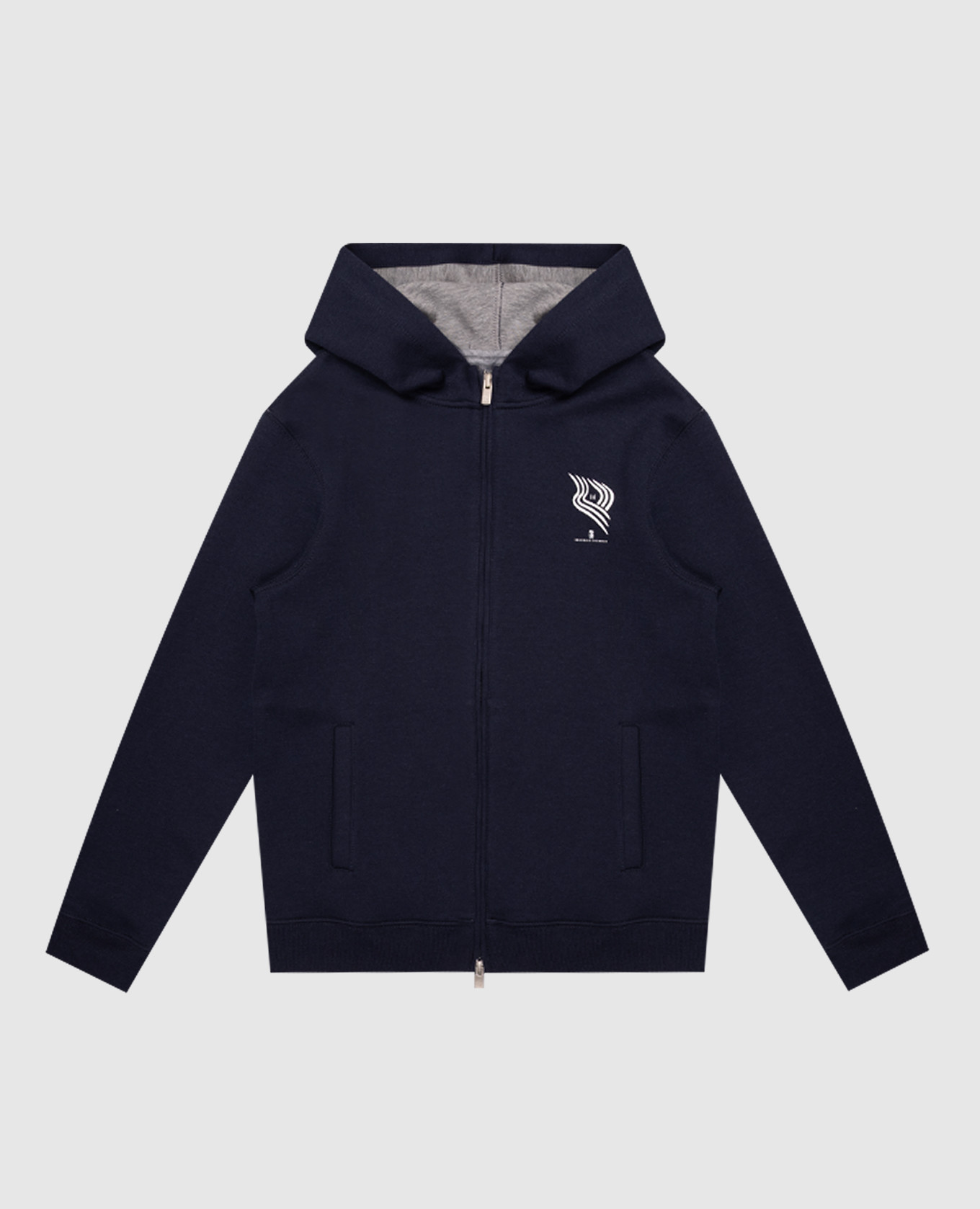 Детская синяя спортивная куртка с принтом