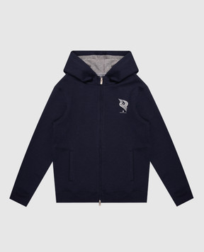 Brunello Cucinelli Детская синяя спортивная куртка с принтом BM831E500C