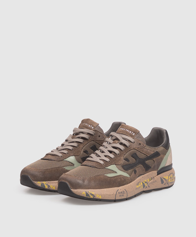 Premiata Комбинированные кроссовки Mick 0.1 цвета хаки MICK01 изображение 2