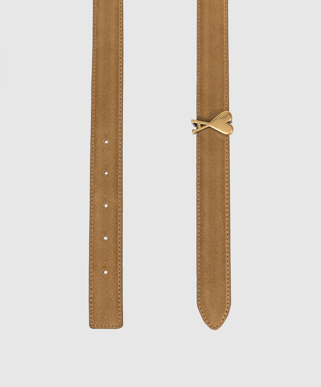 Ami Paris Коричневий замшевий ремінь з емблемою UBL209AL0190 зображення 3