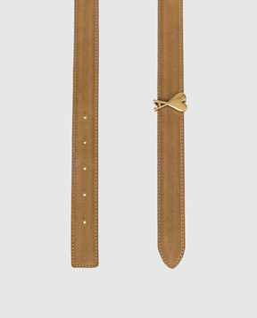 Ami Paris Коричневый замшевый ремень с эмблемой UBL209AL0190