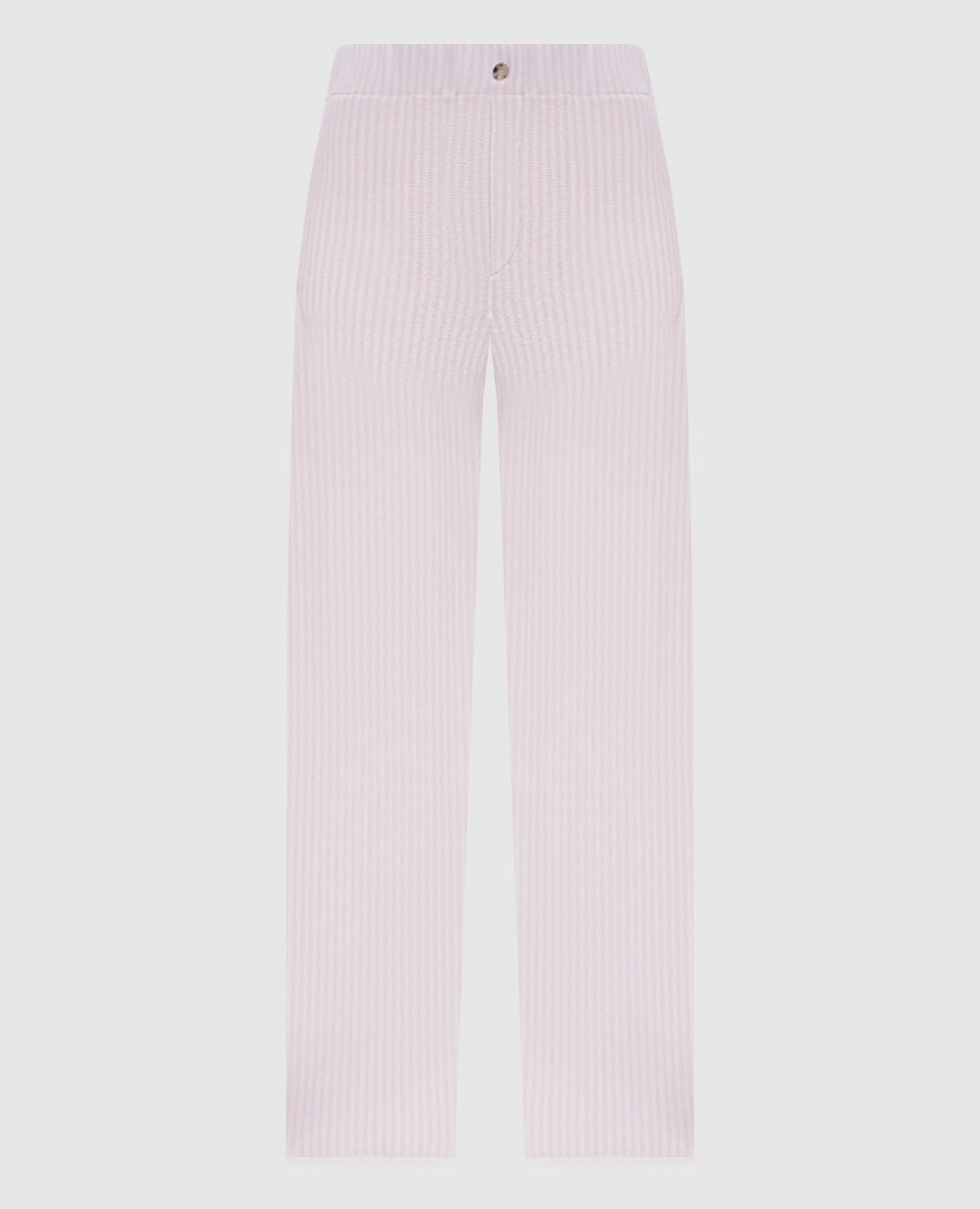 Pink striped wool and cashmere pajama pants Allude