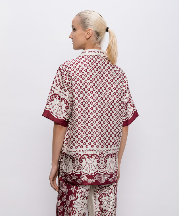 MANTERO 1902 Бордовая блуза Leon из шелка 0217A2811T0879H изображение 4