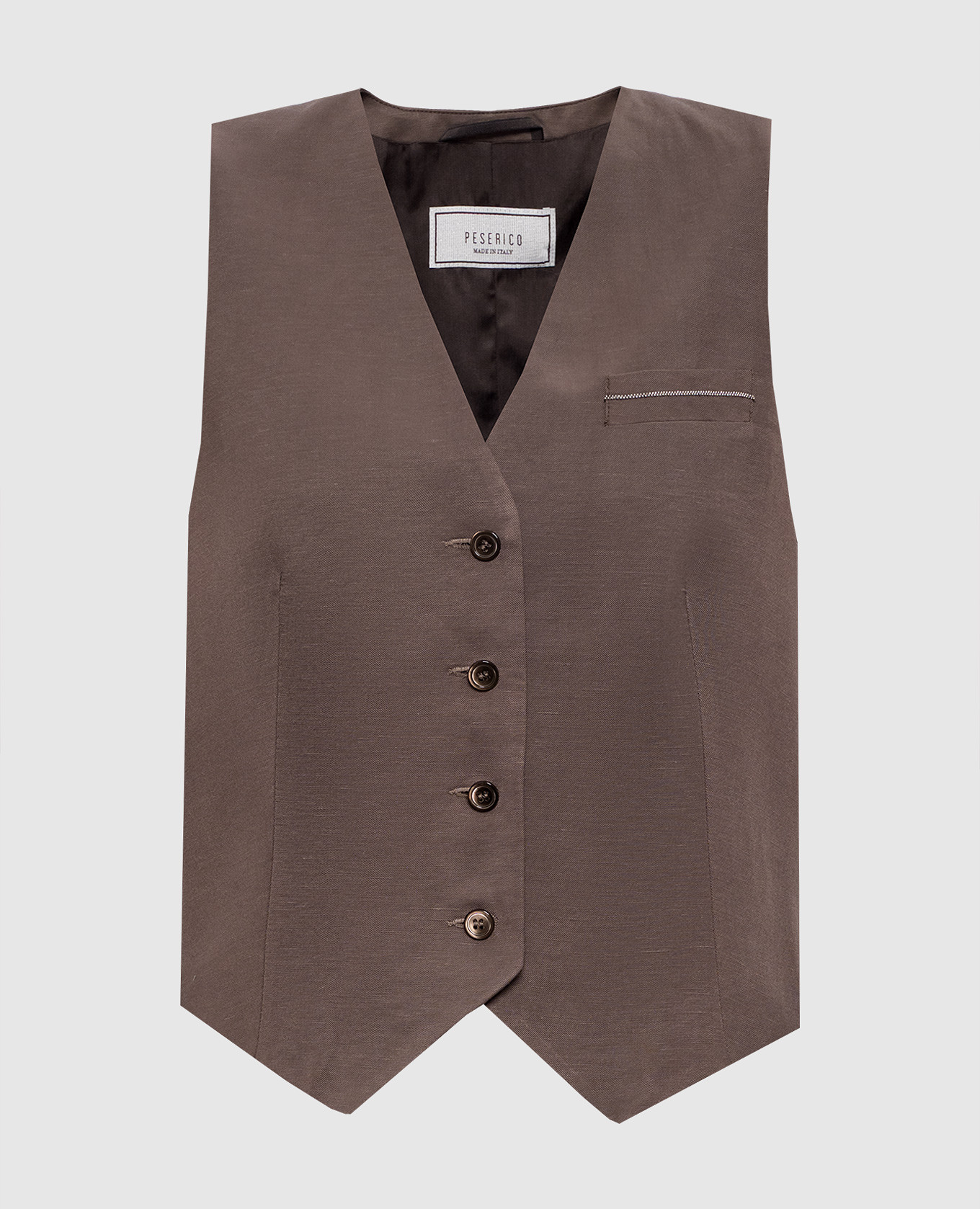 Коричневий жилет з льоном