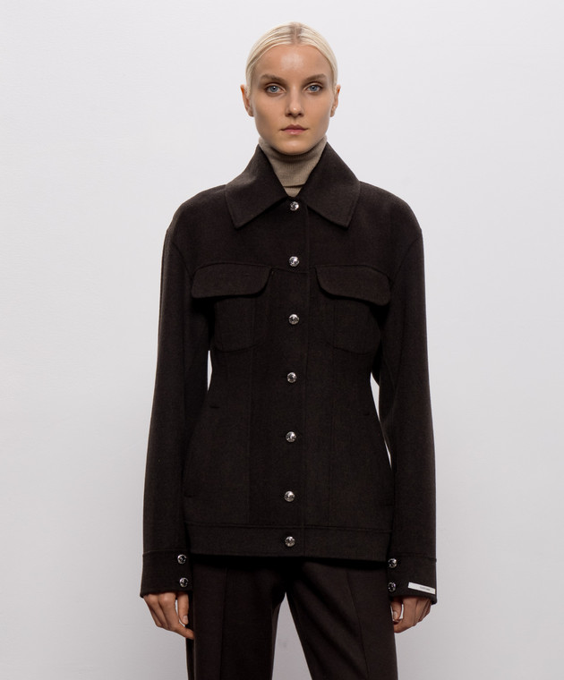 Max Mara Sportmax Коричневая куртка CALCIO из шерсти SPXCALCIO изображение 4