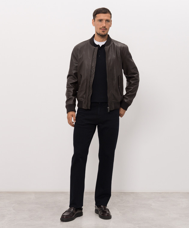Trussardi Голубое поло из шерсти с контрастной вышивкой логотипа M0788000131NMK639K30 изображение 2