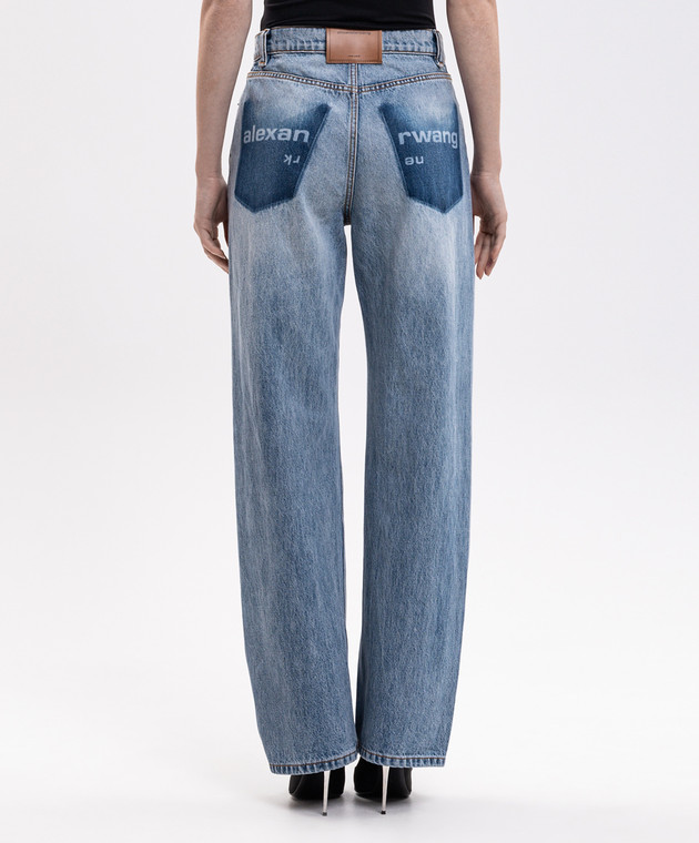 Alexander Wang Голубые джинсы с принтом логотипа 4DC4264500 изображение 4