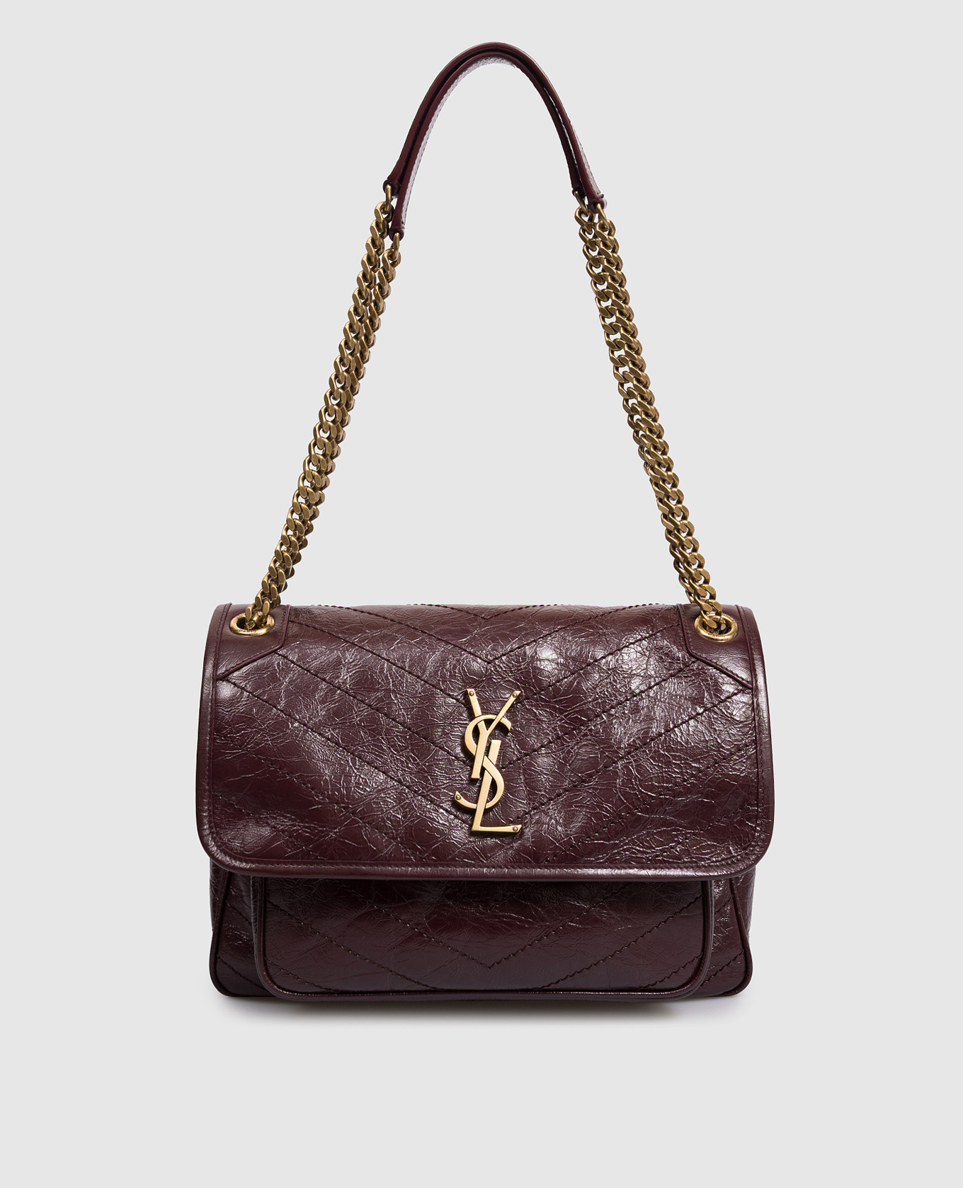 

Бордовая кожаная глянцевая сумка NIKI, Бордовый, Сумки через плечо