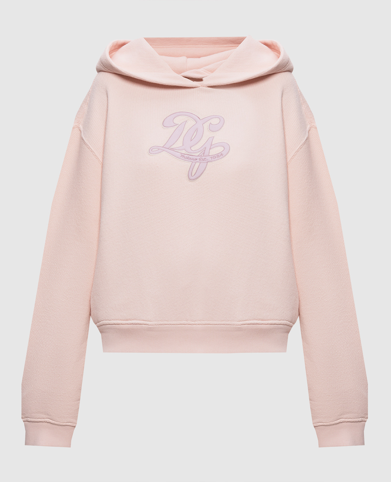 Рожеве худі з нашивкою монограми