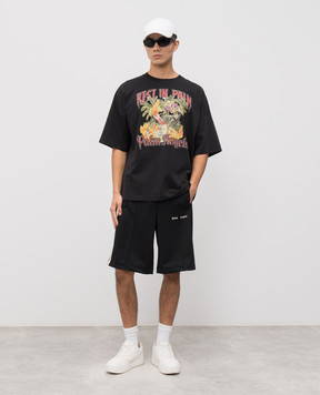 Palm Angels Чорні шорти з логотипом PMCL009C99FAB001