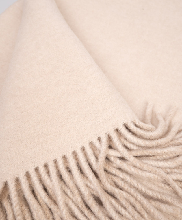 Brunello Cucinelli Бежевый двусторонний плед из кашемира MPLA98162L изображение 2