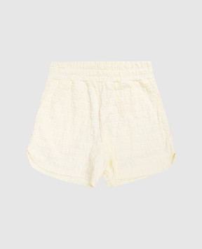 Off-White Дитячі жовті шорти в тканий візерунок OFF 44GCI001S26J001