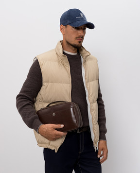 Brunello Cucinelli Коричнева шкіряна глянцева сумка Travel MWVEBU441