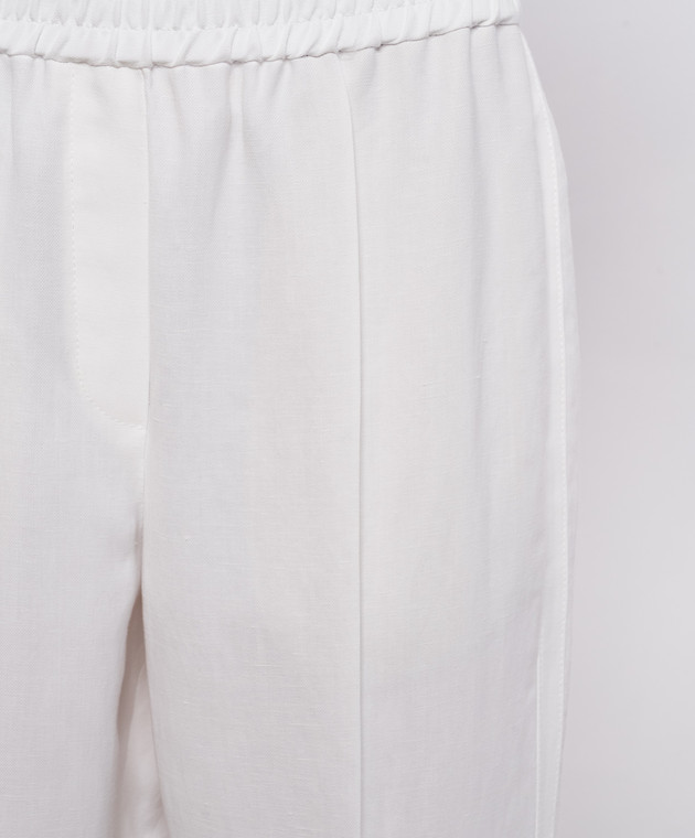 Brunello Cucinelli Білі штани з льоном MH126P7197 зображення 5