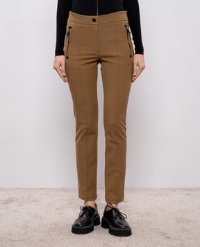 Moncler Grenoble Коричневые брюки с логотипом K20982A0000153064