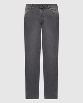 Stefano Ricci Серые джинсы с вышивкой эмблемы MST61B3130T00829