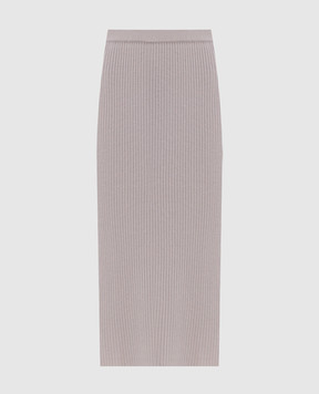 Allude Бежева спідниця з вовни і кашеміру в рубчик 26517081