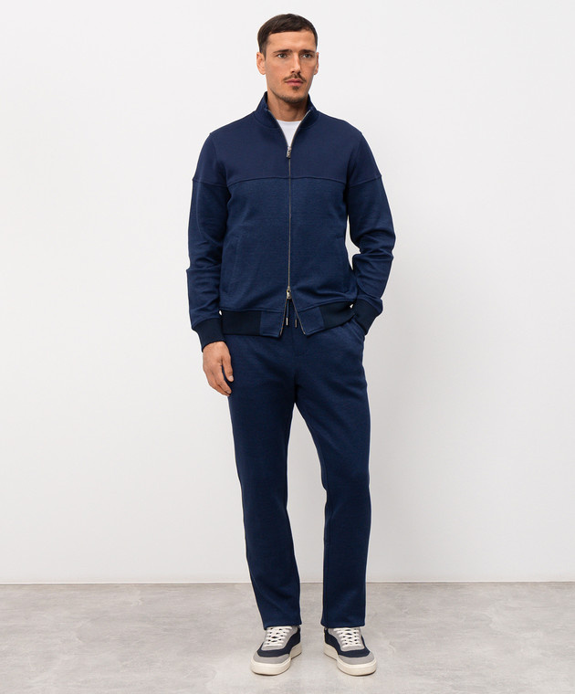 CAPOBIANCO Синий спортивный костюм с льном 20M453DH00C20M704DH00 изображение 3