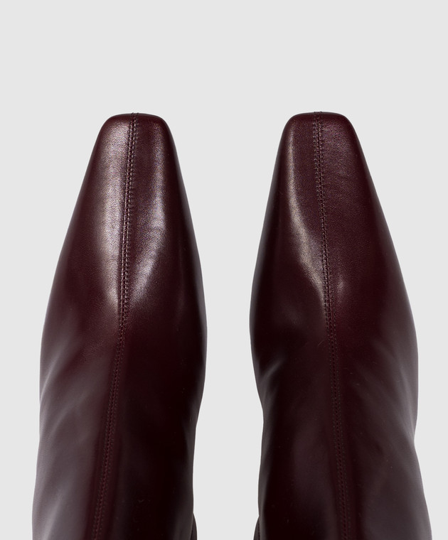 Saint Laurent Бордові шкіряні ботильйони JILL 806671AAEHW зображення 4