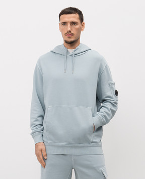 C.P. Company Блакитне худі з патчем логотипа MSS037A110044R