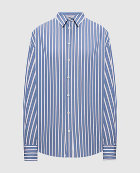 Brunello Cucinelli Синяя рубашка в полоску MH749MX706