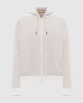 Brunello Cucinelli Белая спортивная куртка с узором эмблемы M19255806