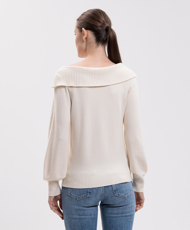 Twinset Джемпер цвета айвори с аппликацией 262AP3141 изображение 4