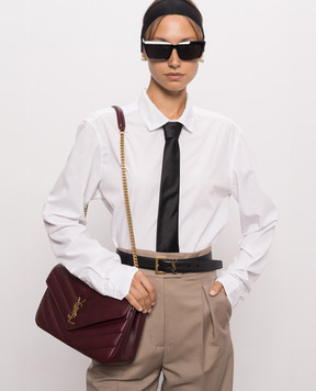 Saint Laurent Бордова шкіряна сумка LOULOU 801439AAEAX