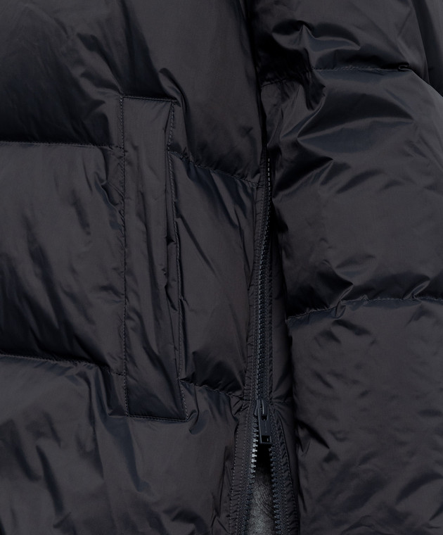 Yves Salomon Army Серый пуховик с мехом лисы 24WFM01576U06W изображение 5