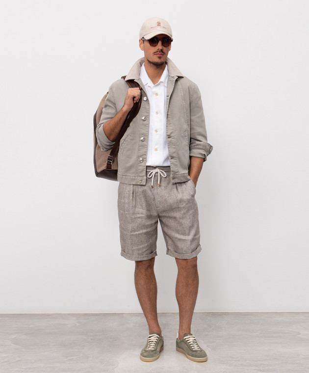 Brunello Cucinelli Біла сорочка з льоном і коноплями MA6780619 зображення 2