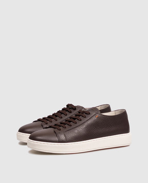 Santoni Коричневі замшеві кеди MBCD21571BARCMMD