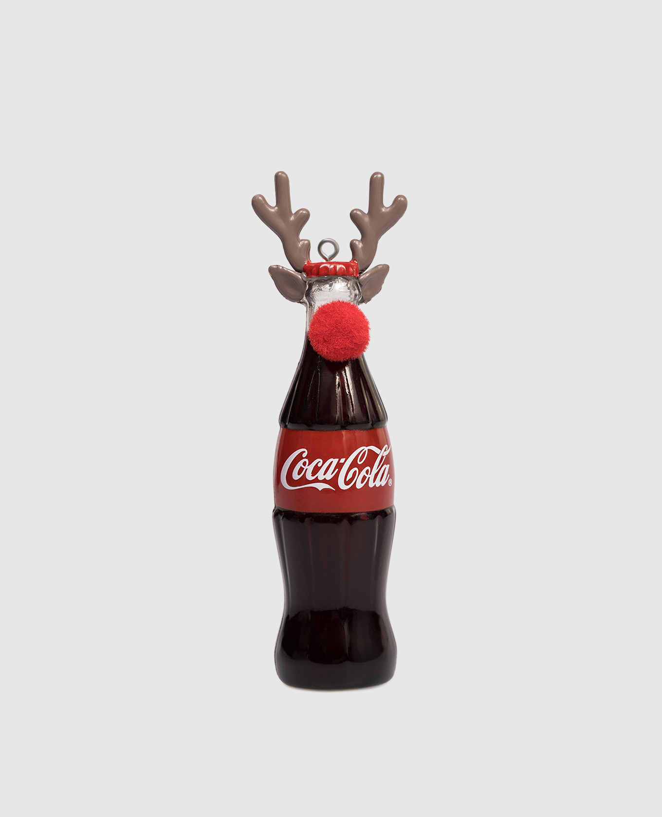 

Елочное украшение Rudolph Bottle Coca-Сola Antlers Red Nose, Черный, Елочные украшения