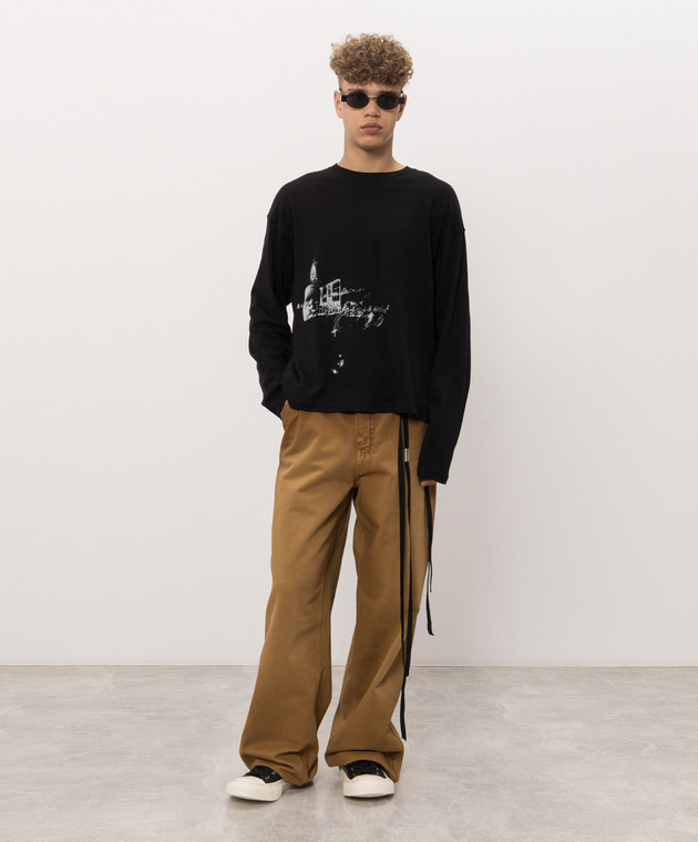 Ann Demeulemeester Черный лонгслив Emil B0014671FA206 изображение 2