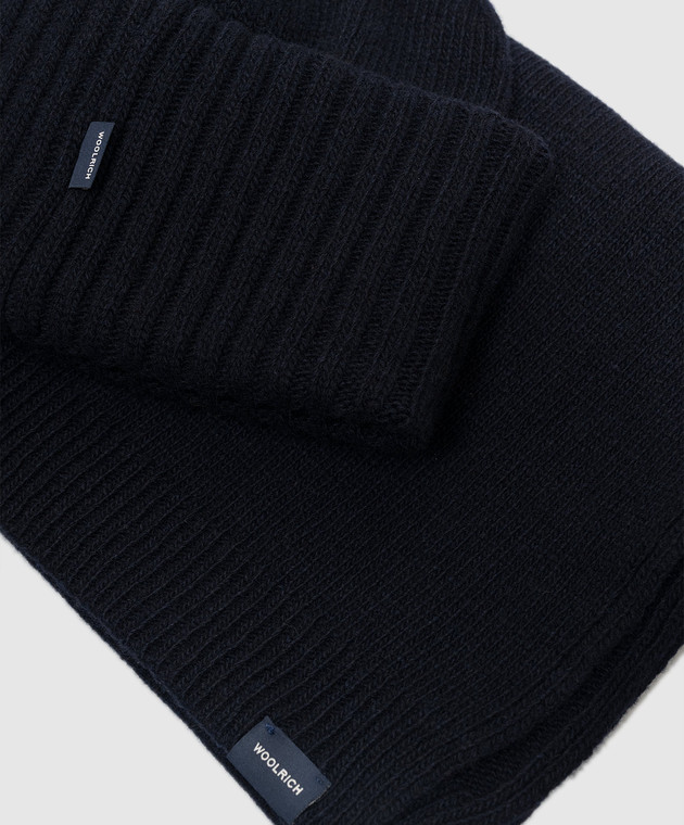 Woolrich Синій комплект з шапки-біні та шарфа в подарунковій коробці CFWWAC2041FRUF0706 зображення 3