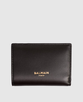 Balmain Черный кожаный портмоне с логотипом HM1MM097LNSA