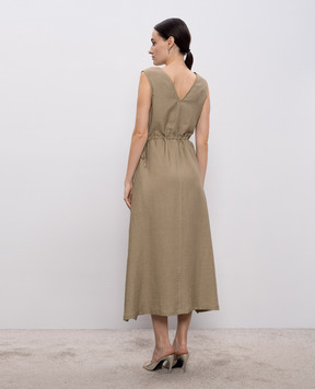 Peserico Сукня кольору хакі з ланцюжком моніль A0222405435