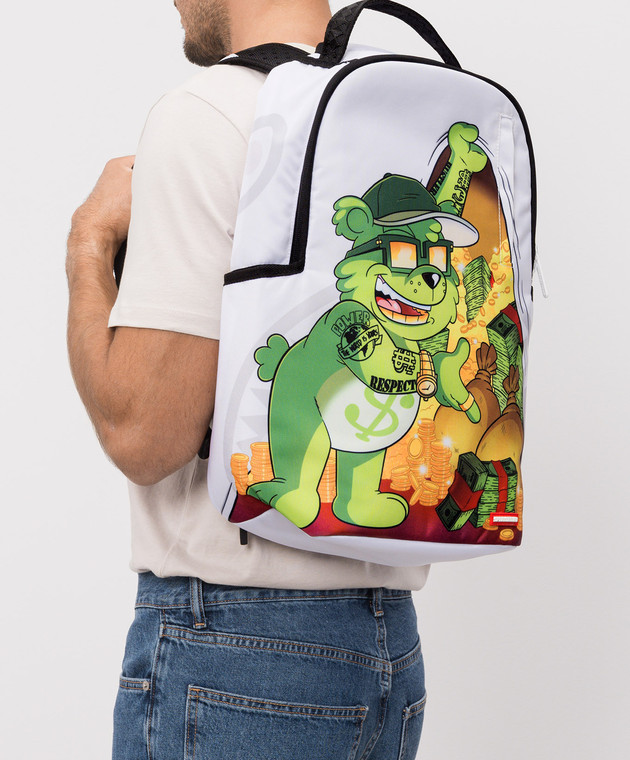 Sprayground Детский белый рюкзак Moneybear Cash Cub 910B7398NSZ изображение 2