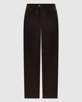 Max Mara Коричневі шкіряні штани SMMVIOLINO SMMVIOLINO