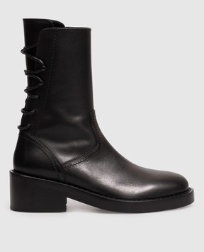 Ann Demeulemeester Черные кожаные ботинки Henrica B0010057LT047
