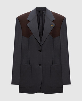 Versace Сірий жакет з вовни та мохеру 10243751A17669
