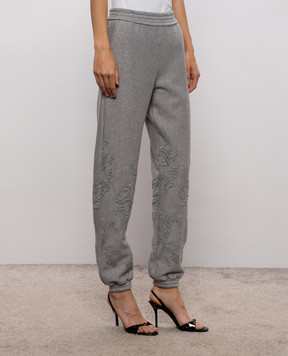Ermanno Scervino Life Серые меланжевые джоггеры с вышивкой D494P601HKS