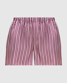 Asceno Рожеві шорти Franca із шовку в смужку B061F04C506