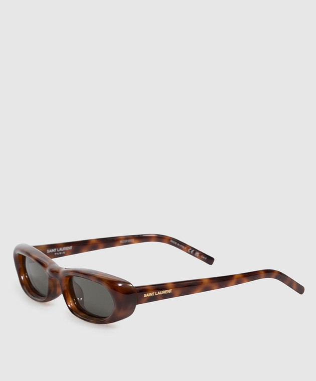 Saint Laurent Коричневые солнцезащитные очки 557 SHADE PLUMP A003CXY9958 изображение 3