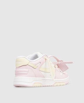 Off-White Дитячі рожеві шкіряні кросівки Out Of Office з логотипом OGIA007S26LEA001