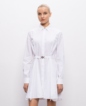 Versace Біла сукня-сорочка з мереживом 10226201A13878