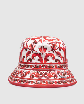 Dolce&Gabbana Детская белая панама в брендовый принт LB4H42FI5OI