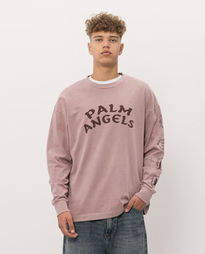 Palm Angels Розовый лонгслив с принтом Devil Herald PAMAB001JR001m