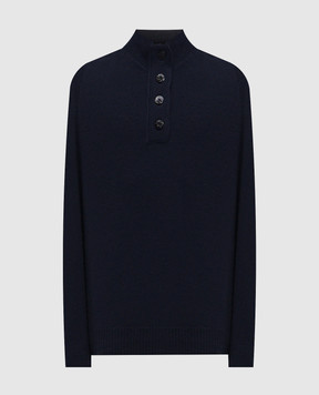 Stone Island Синий свитер с шерстью с патчем логотипа K2S155100040S00A3