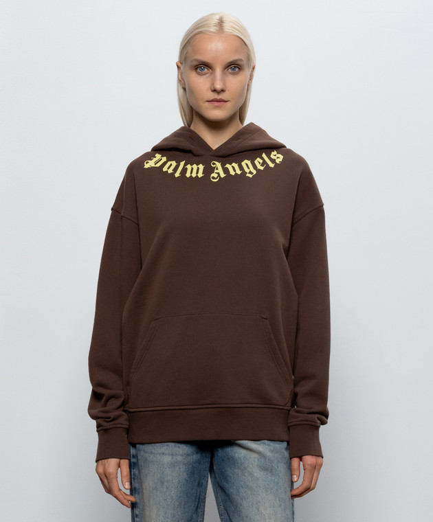 Palm Angels Коричневые худи с логотипом PAMBB003FL001w изображение 2