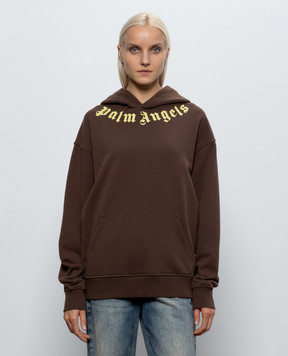 Palm Angels Коричневые худи с логотипом PAMBB003FL001w